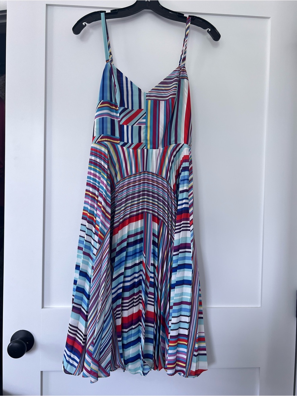 Parker Multi-Stripe Spaghetti Strap Midi Dress